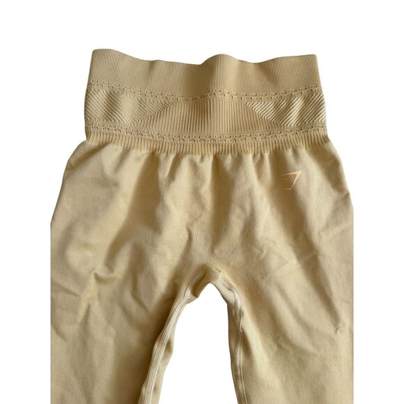 GYMSHARK Marigold Yellow Crochet Trim Crop Leggings Tights Size Small - Picture 5 of 7